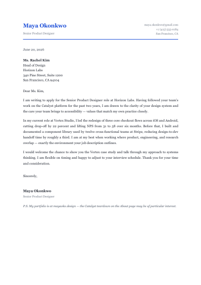 Cover letter
