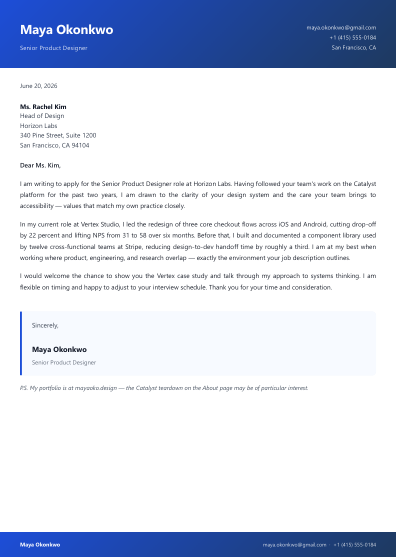 Cover letter (gradient)