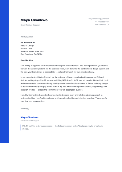 Cover letter (modern)