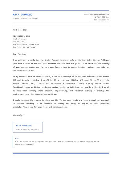 Cover letter (mono)