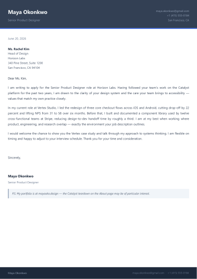 Cover letter (slate)