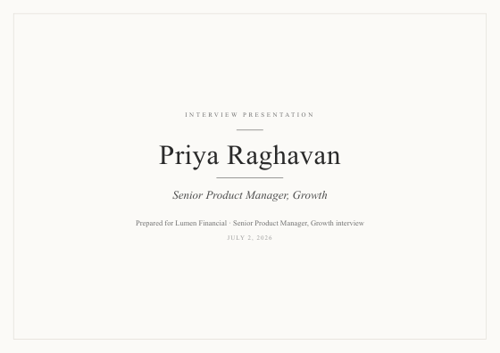 Interview presentation (formal)