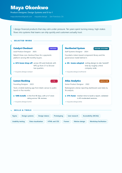 Portfolio one-pager (ocean)