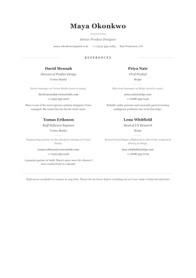 Reference list (formal)