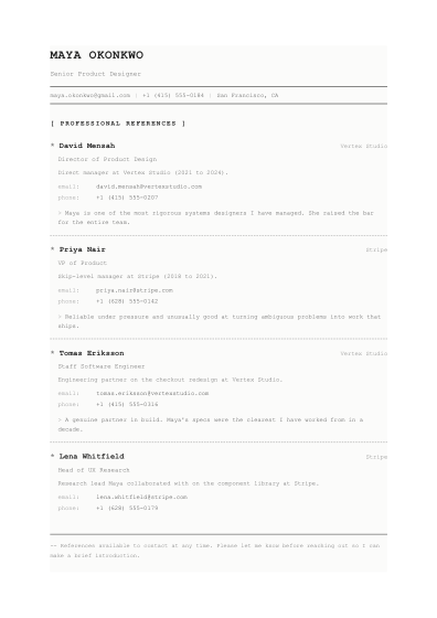 Reference list (manuscript)
