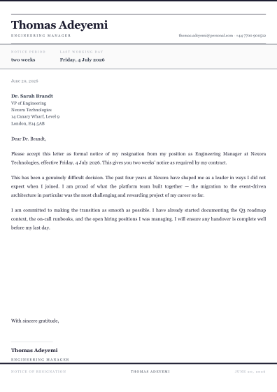 Resignation letter (editorial)