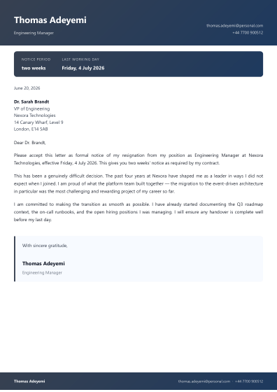 Resignation letter (gradient)